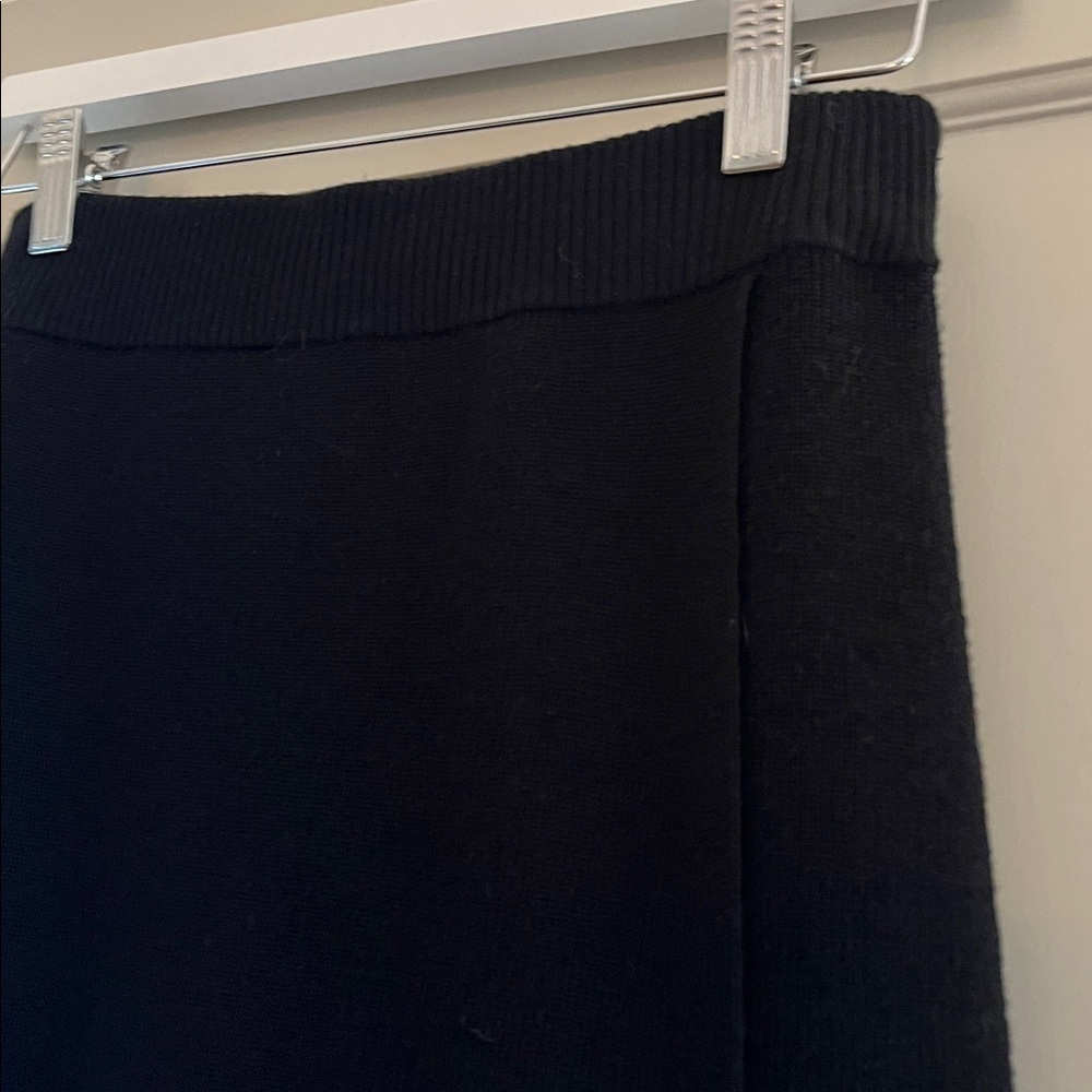 J.Crew | Merino wool sweater-knit wrap skirt | Black | Size XS - Picture 4 of 12